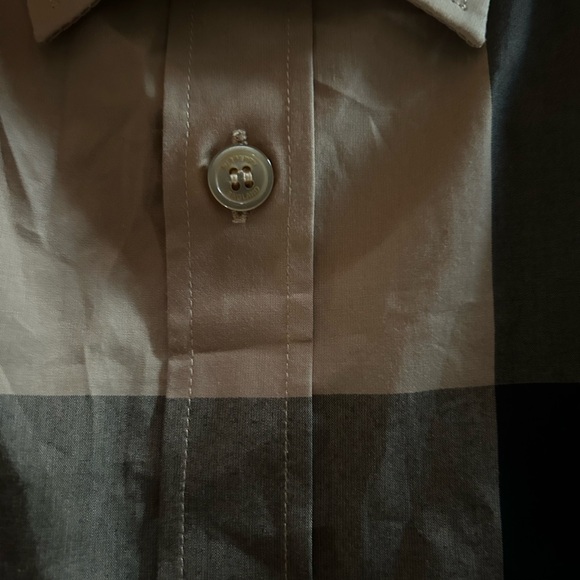 Burberry Men's Beige and Black Checkered Shirt - Picture 4 of 5